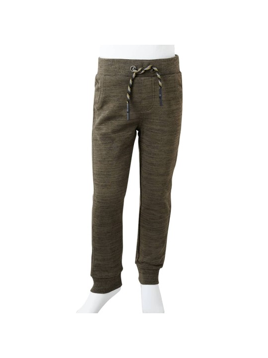 Dětské tepláky tmavě khaki melanž 104