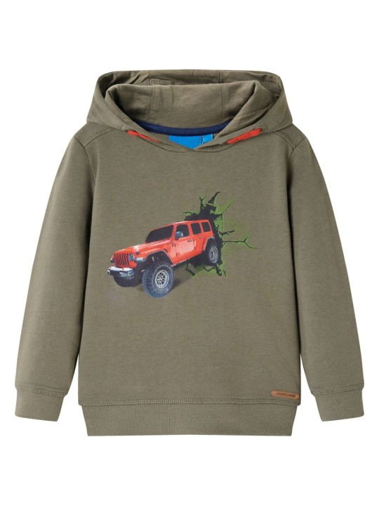 Dětská mikina s kapucí khaki 116