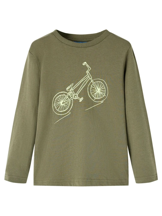 Dětské tričko s dlouhým rukávem khaki 104