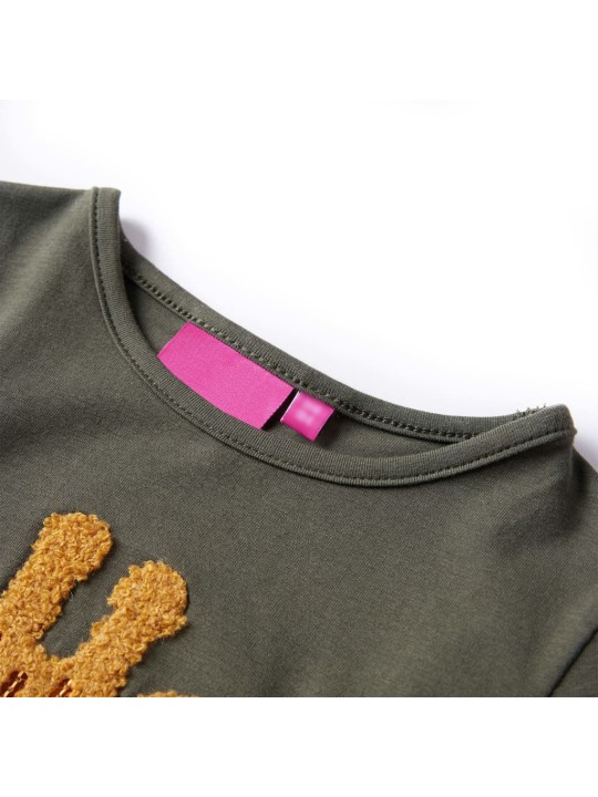 Dětské tričko s dlouhým rukávem khaki 116