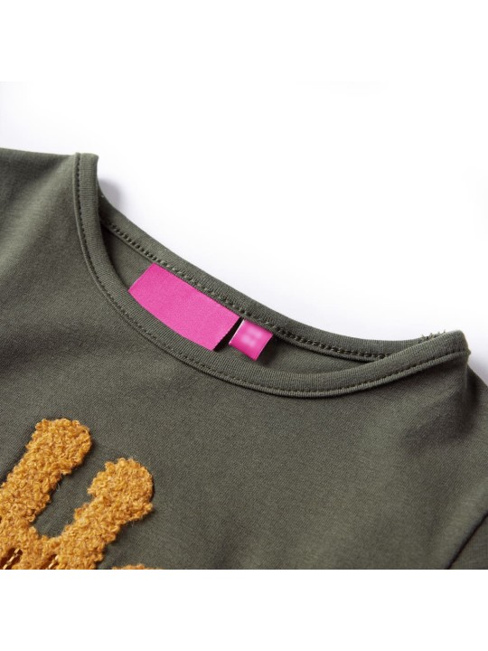 Dětské tričko s dlouhým rukávem khaki 128