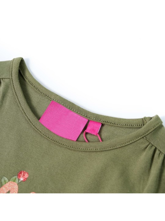 Dětské tričko s dlouhým rukávem khaki 104