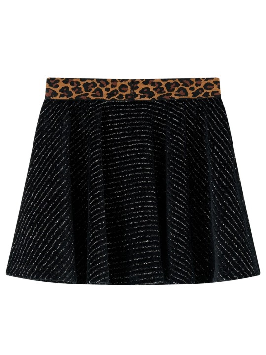 Dětská sukně s leopardím pasem černá 128