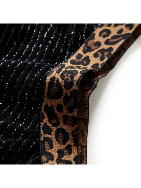 Dětská sukně s leopardím pasem černá 128