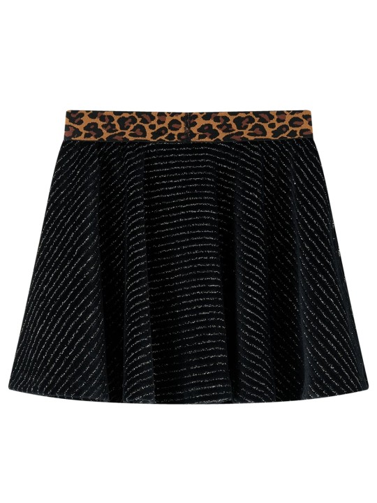 Dětská sukně s leopardím pasem černá 140