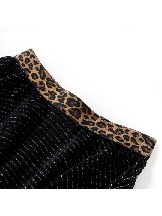 Dětská sukně s leopardím pasem černá 140
