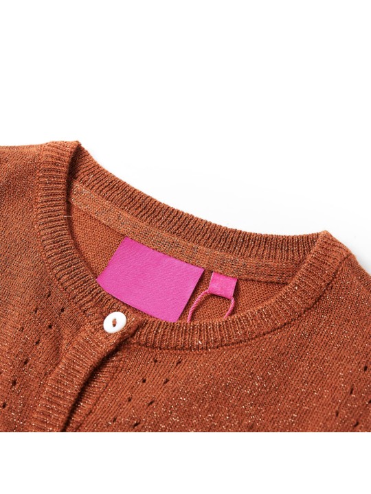 Dětský pletený cardigan koňakový 140