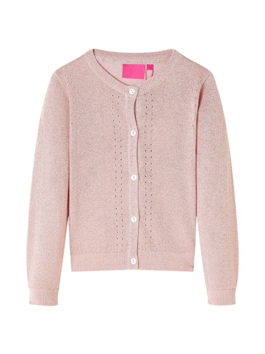 Dětský pletený cardigan jemně růžový 116