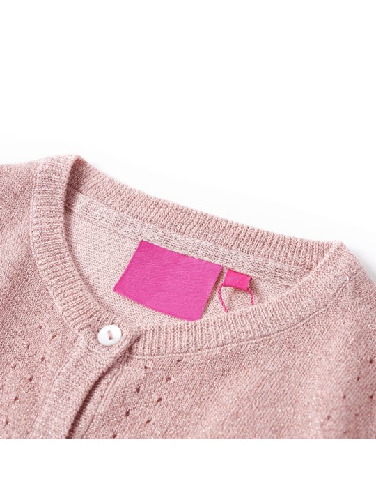 Dětský pletený cardigan jemně růžový 128