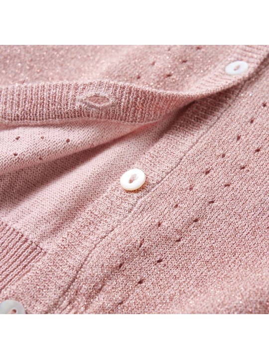 Dětský pletený cardigan jemně růžový 128