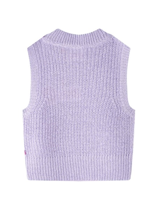 Dětská svetrová vesta pletená světle šeříková 92