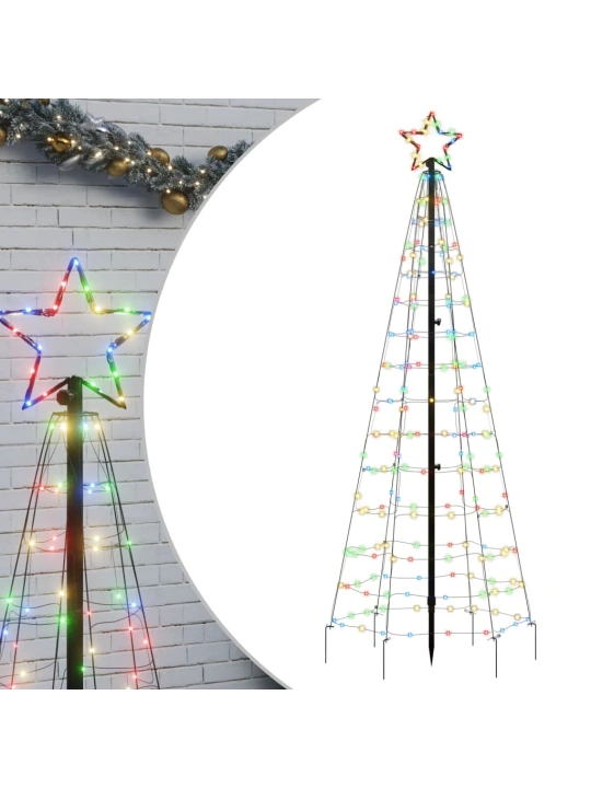 LED vánoční stromek s hroty 220 barevných LED 180 cm