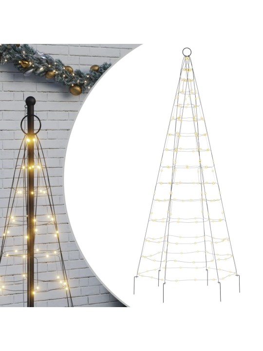 LED vánoční stromek na stožár 200 teplých bílých LED diod 180cm
