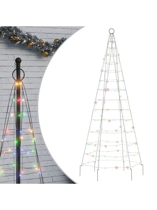 LED vánoční stromek na stožár 200 barevných LED diod 180 cm