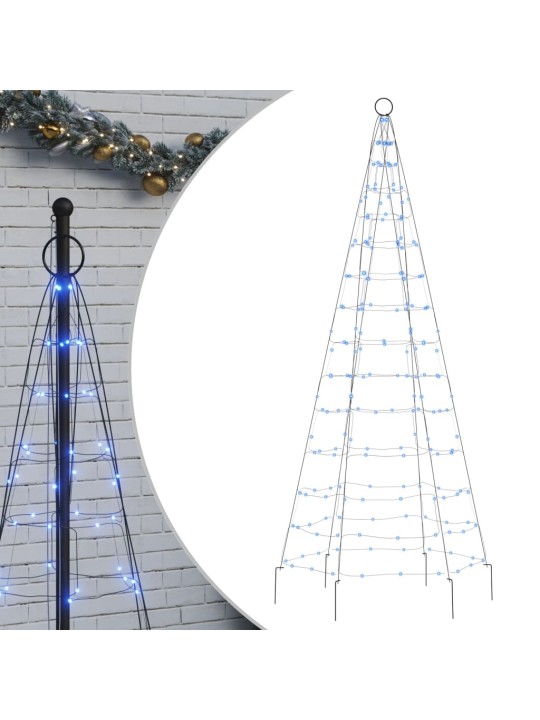 LED vánoční stromek na stožár 200 modrých LED diod 180 cm