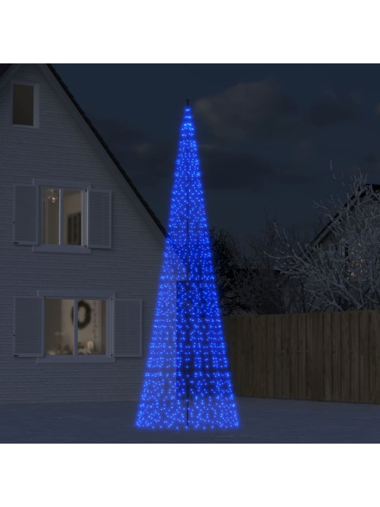 LED vánoční stromek na stožár 1534 modrých LED 500 cm