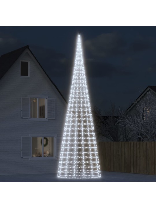 LED vánoční stromek na stožár 3000 studených bílých LED 800 cm