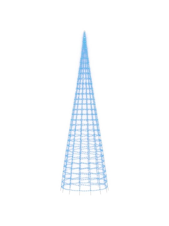 LED vánoční stromek na stožár 3000 modrých LED 800 cm