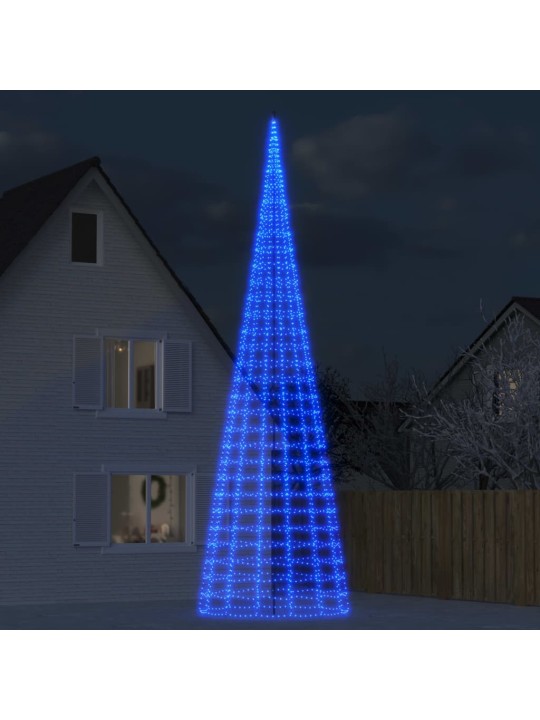 LED vánoční stromek na stožár 3000 modrých LED 800 cm