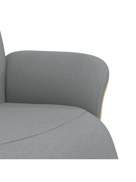 Polohovací křeslo s podnožkou světle šedé textil