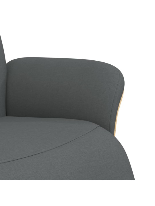 Polohovací křeslo s podnožkou tmavě šedé textil