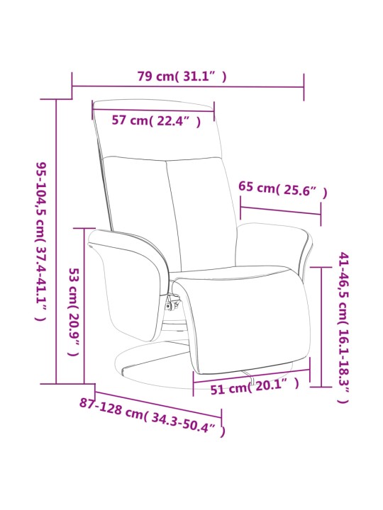 Polohovací křeslo s podnožkou tmavě šedé textil