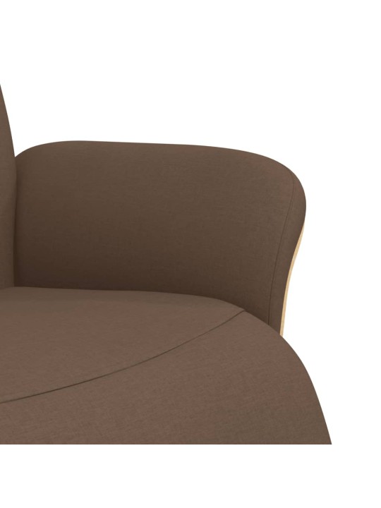 Polohovací křeslo s podnožkou hnědé textil
