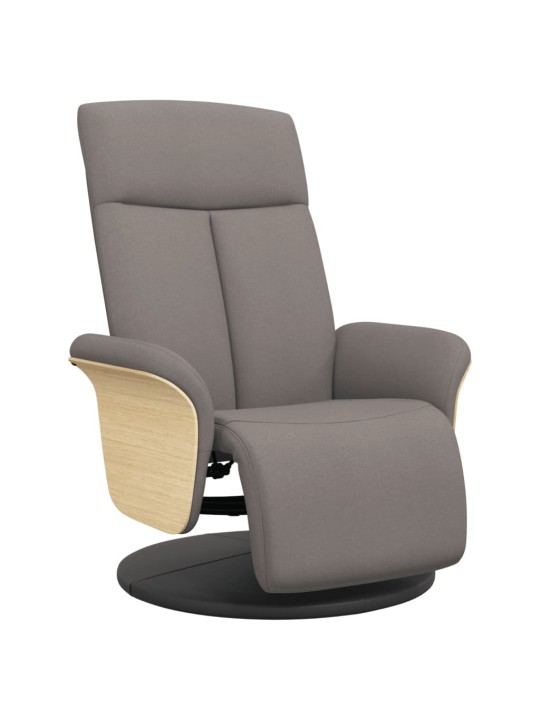 Polohovací křeslo s podnožkou taupe textil