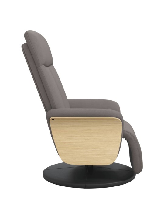 Polohovací křeslo s podnožkou taupe textil