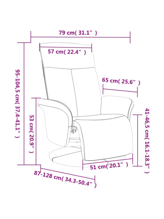 Polohovací křeslo s podnožkou taupe textil