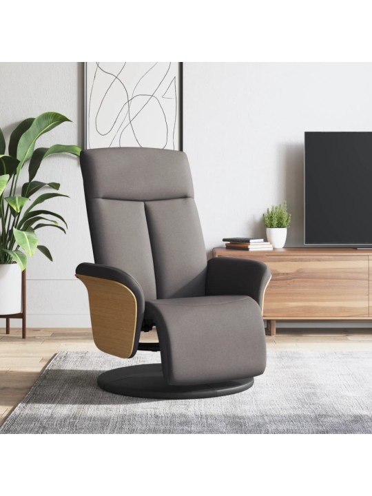 Polohovací křeslo s podnožkou taupe textil