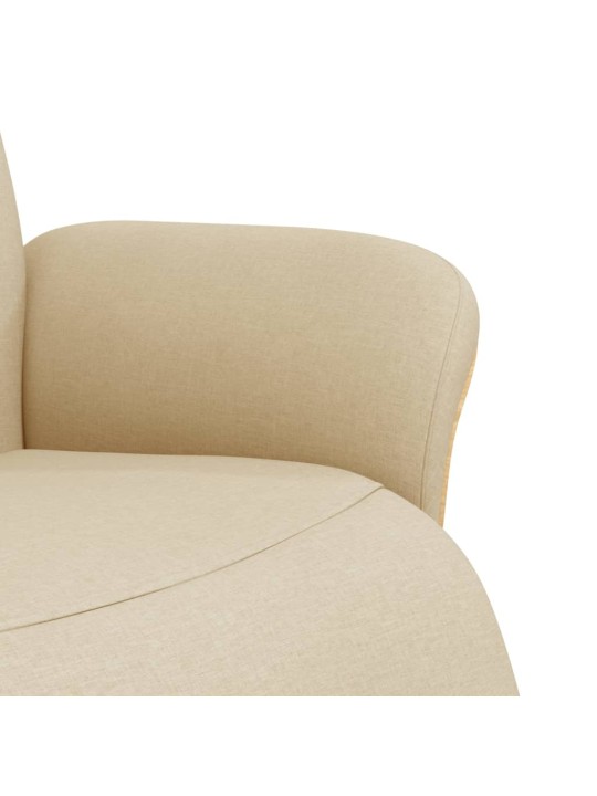 Polohovací křeslo s podnožkou krémové textil