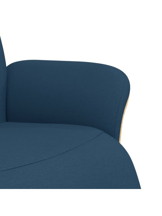 Polohovací křeslo s podnožkou modré textil