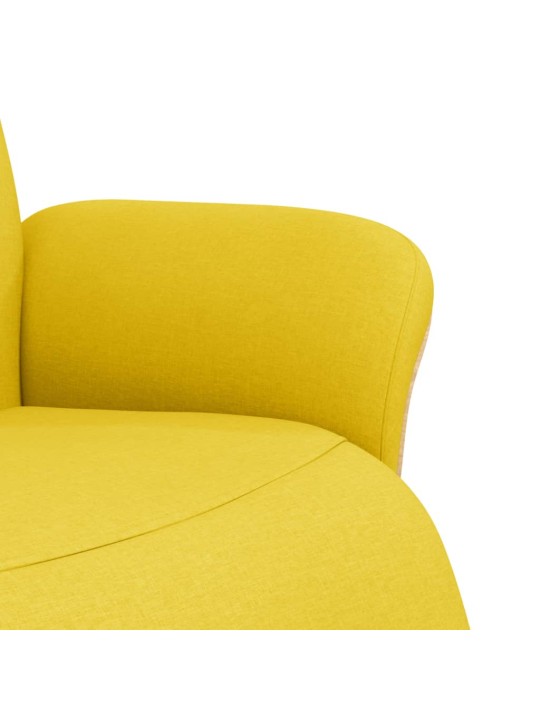Polohovací křeslo s podnožkou světle žluté textil