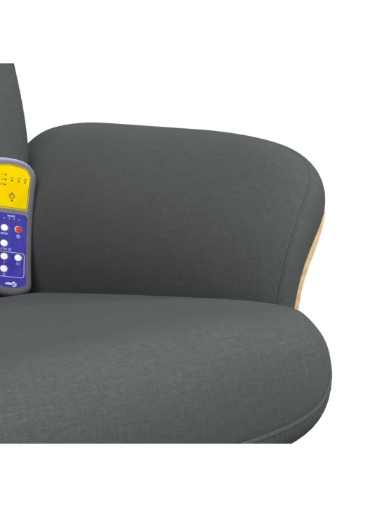 Masážní polohovací křeslo s podnožkou tmavě šedé textil