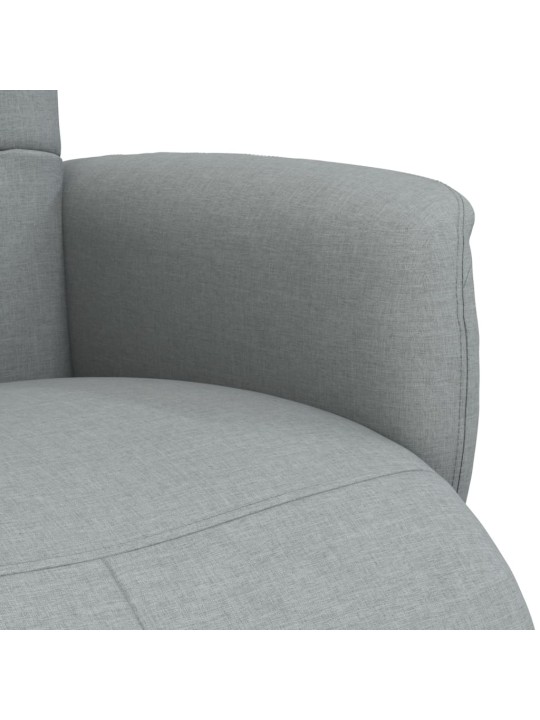 Polohovací křeslo s podnožkou světle šedé textil