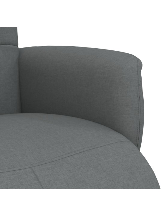 Polohovací křeslo s podnožkou tmavě šedé textil