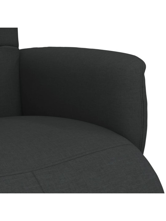 Polohovací křeslo s podnožkou černé textil