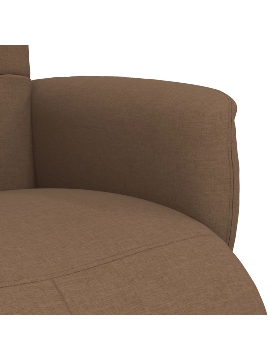 Polohovací křeslo s podnožkou hnědé textil