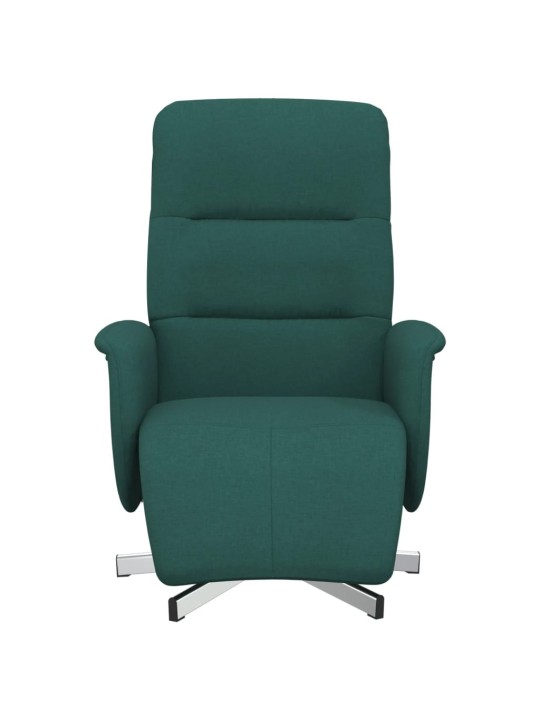 Polohovací křeslo s podnožkou tmavě zelené textil