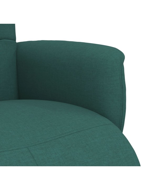 Polohovací křeslo s podnožkou tmavě zelené textil