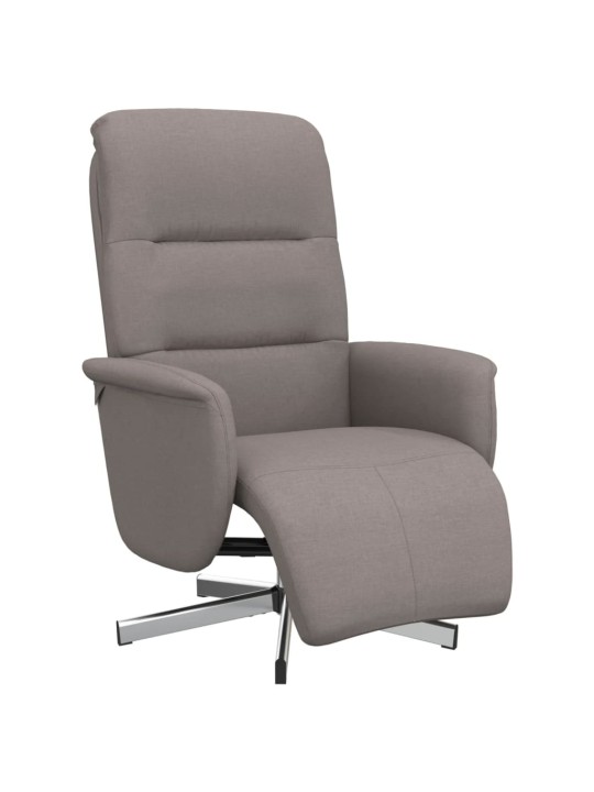 Polohovací křeslo s podnožkou taupe textil