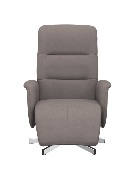 Polohovací křeslo s podnožkou taupe textil
