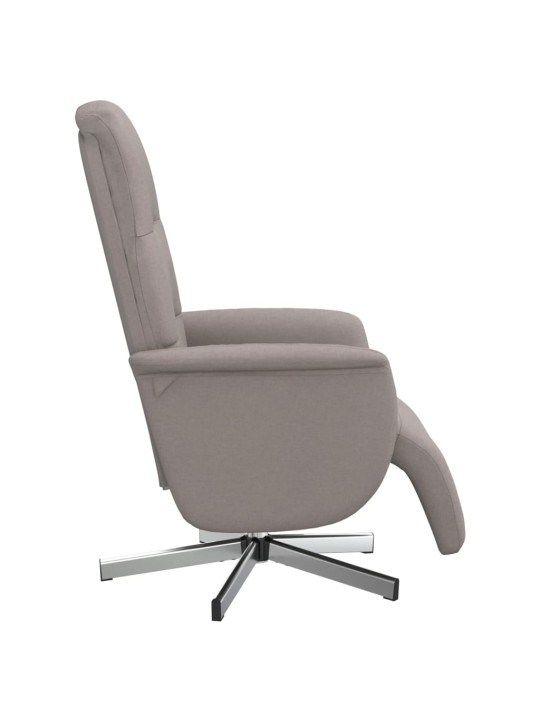Polohovací křeslo s podnožkou taupe textil