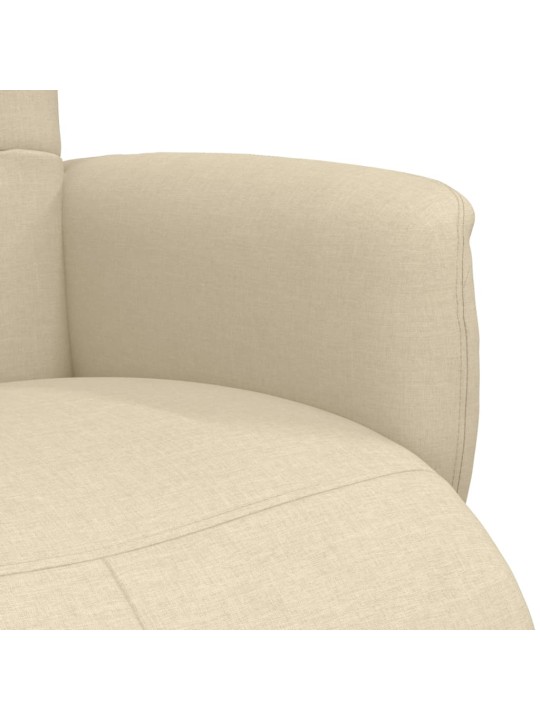 Polohovací křeslo s podnožkou krémové textil