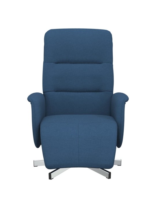 Polohovací křeslo s podnožkou modré textil
