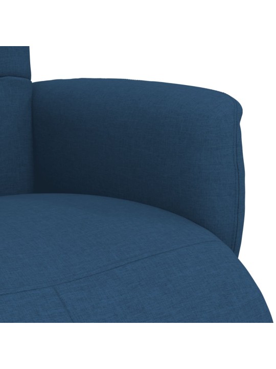 Polohovací křeslo s podnožkou modré textil