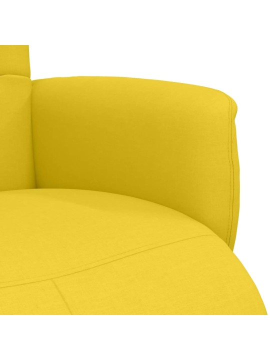 Polohovací křeslo s podnožkou světle žluté textil