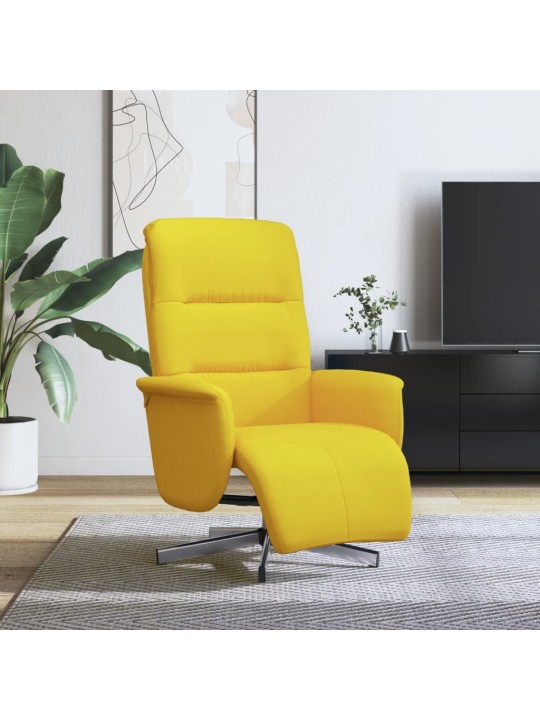 Polohovací křeslo s podnožkou světle žluté textil