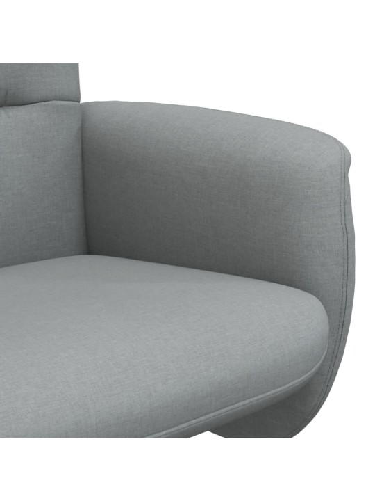Polohovací křeslo s podnožkou světle šedé textil